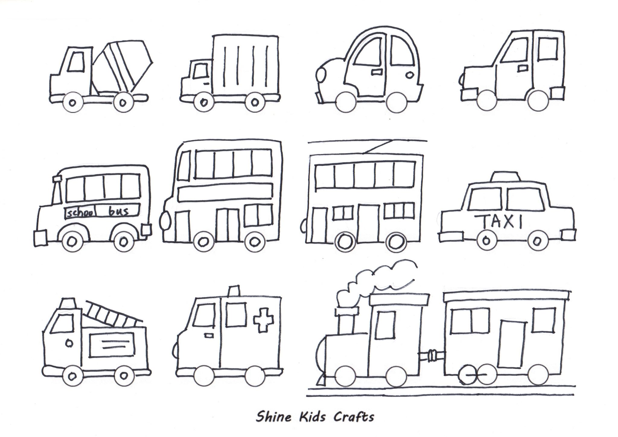 Creative Drawing for kids | Easy Vehicle Drawing for Beginners #reels #draw  #drawing #art | Instagram