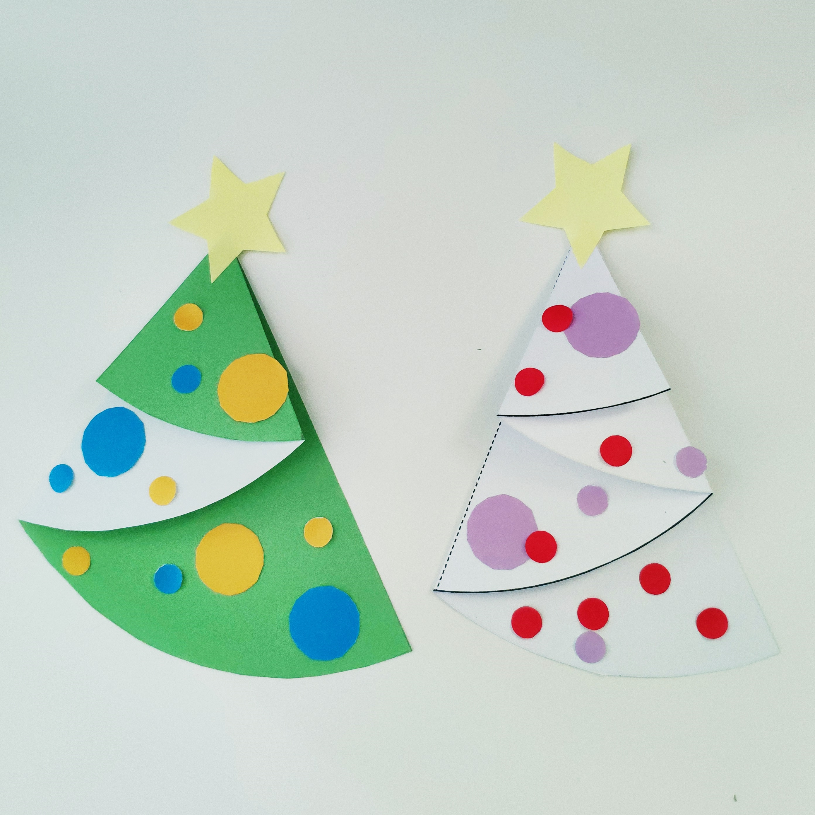 Fold Paper X'mas Tree - with template & easy - Shine Kids Crafts