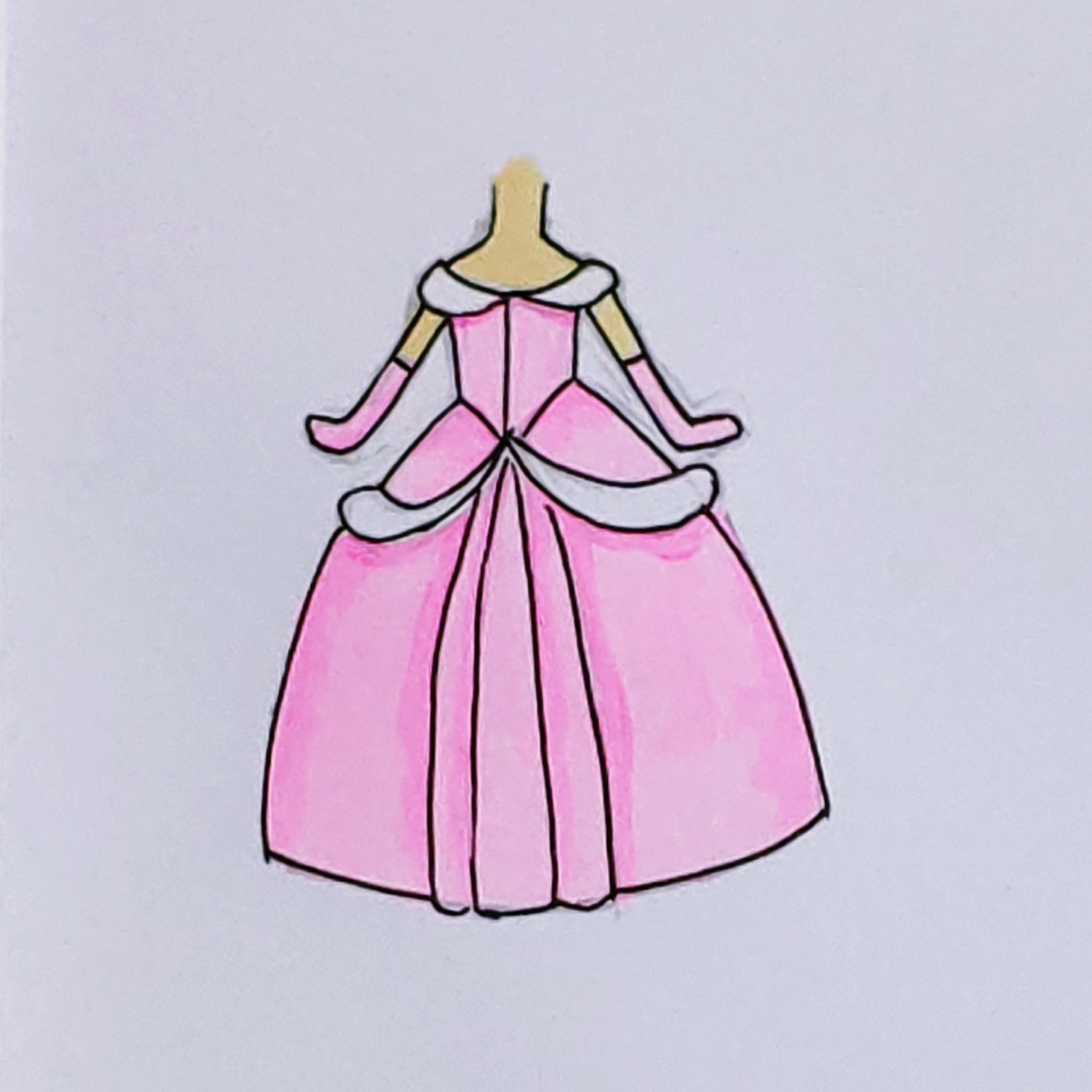 Free Printable Kids Simple Drawing / Coloring Page - Princess dress ...